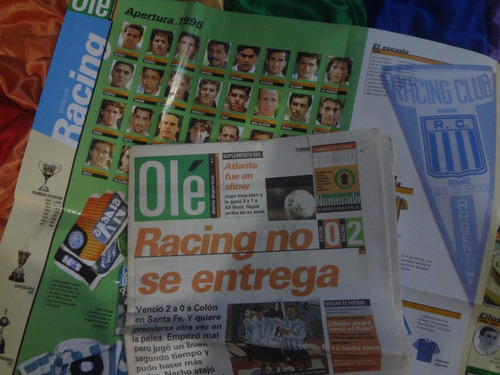 Diario Ole 1996 Racing Maradona Poster Racing Suple Atlanta