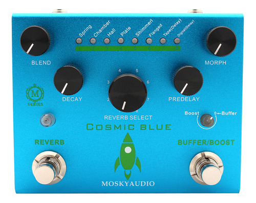 Pedal De Reverberación Digital Mosky Cosmic Blue Para Guitar