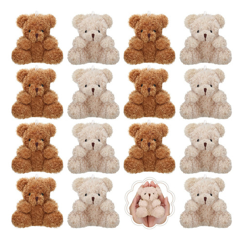 15 Piezas De Mini Oso De Peluche De 4 Pulgadas, Juguete De . Color Marrón, Albaricoque