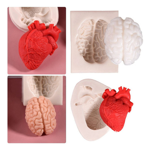 Molde De Silicona Con Forma De Corazón Con Forma De Cerebro