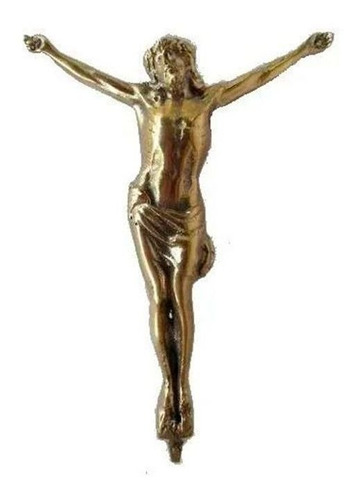 Estátua Cristo (jesus) Alumínio Fundido Pintura Ouro Velho