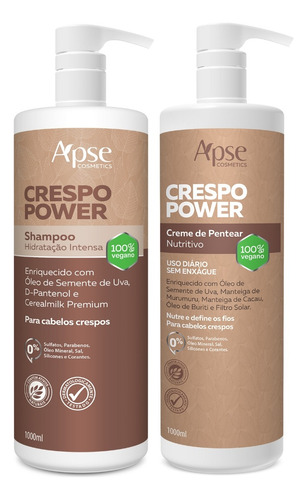 Kit Shampoo 1l E Creme De Pentear 1l Crespo Power Apice