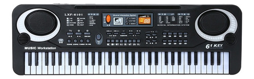 61 Teclas Negro Música Digital Piano Electrónico Para Niños