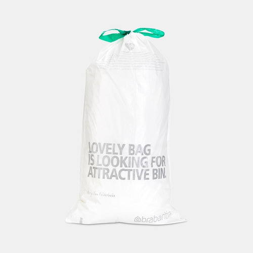 Paquete De 20 Bolsas De Plástico Basura 23-30l Brabantia Color Blanco