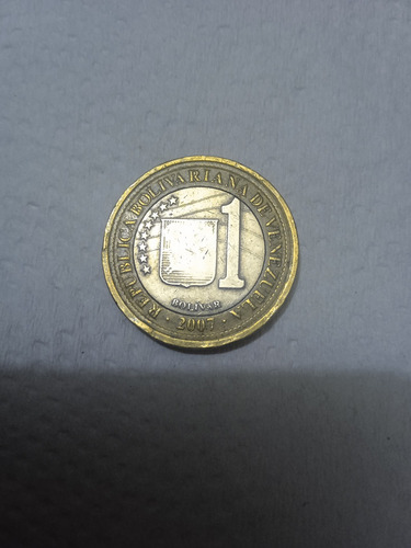 Moneda De 1 Bolivar Del 2007 Con 2 Errores Escudo Ycara Lisa