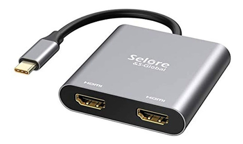 Adaptador Usb C A Doble Hdmi 4 K @ 60 Hz, Convertidor Tipo C