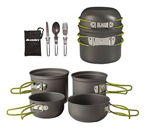 Wealers Utensilios De Cocina 7 Piezas Kit Cookset Backpacki