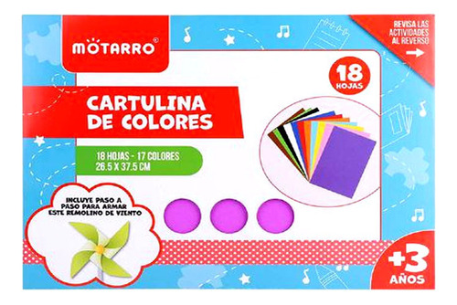 Carpeta Cartulina 18 Pliegos 14 Colores