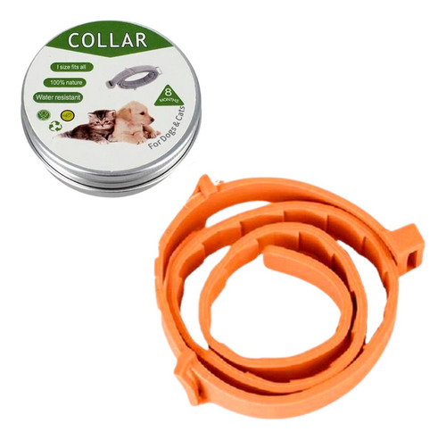 Collar Antipulga Graduable-perros Protección 8 Meses Naranja