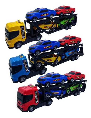 Super Carreta 12 Carrinhos Brinquedo Menino Caminhão Cegonha