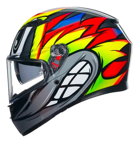 Capacete Agv K3 Birdy Prata Esportivo Moto Masculino