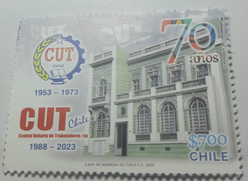 Estampilla, Sello Postal 70 Años De La Cut