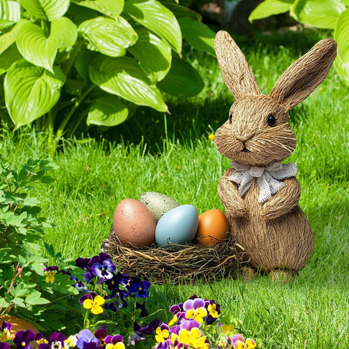 Pascua Conejos De Los Conejos De Huevo De Huevo Decoración