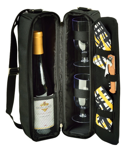 Picnic At Ascot - Bolsa De Vino Aislada De Lujo Con 2 Copas