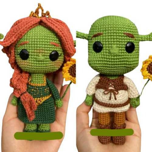 Patrón Crochet Amigurumi De Shrek Y Fionna (esp)