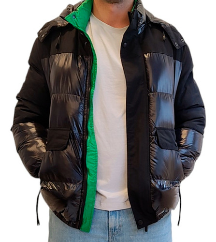 Campera Impermeable Puffer Carter Para Hombre Con Capucha