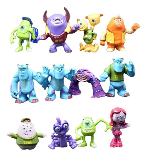 12 Figuras De Monsters University, Adornos Y Juguetes Para N