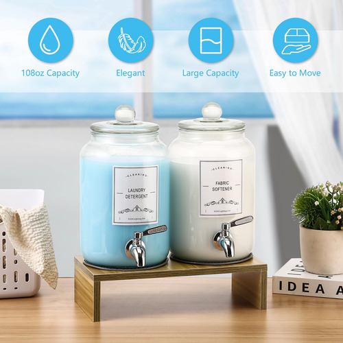 Dispensador De Detergente Para Ropa Cyykda 3,4 L Con Soporte