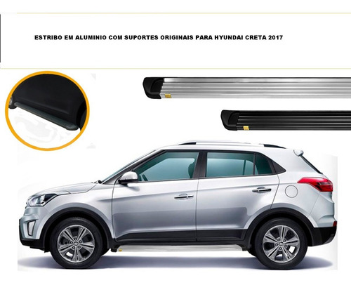 Estribo Plataforma Aluminio Slim Hyundai Creta 2017 2020