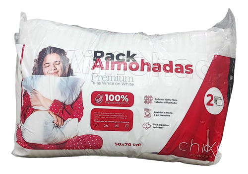 Almohadas 50*70 Cm  Set 2 Unidades Excelente Calidad Blanco