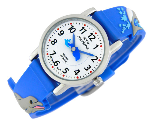 Reloj Montreal Niños Ml1501bp Silicona 3d Estuche C/ Peluche