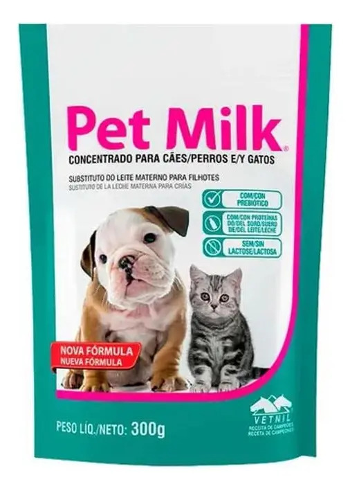 Pet Milk Vetnil Leite Substituto Cães Gatos Filhotes 300g
