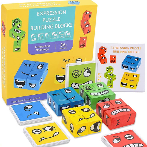Niños Juguetes Educativos Emoción Cambiar Bloques Expresione