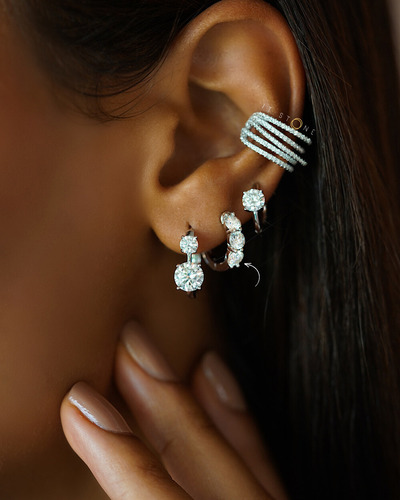 Argolinha Sky Moissanite Luxo