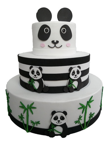 Bolo Fake Cenográfico Eva Decor Panda Aniversário Cod: 19100