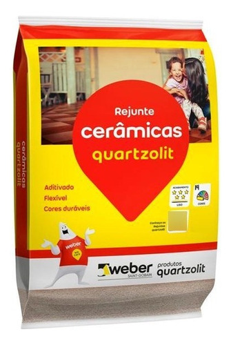 Rejunte Quartzolit Cerâmica 5kg Cinza Platina