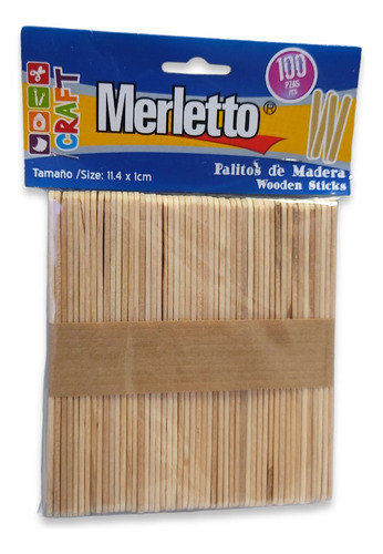 Paletas Naturales De Madera Bolsa De 100 Unidades Pack De 6