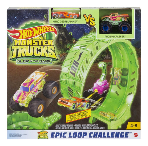 Mattel Hbn02 Hot Wheels Monster Trucks Glow In The Dark Epic