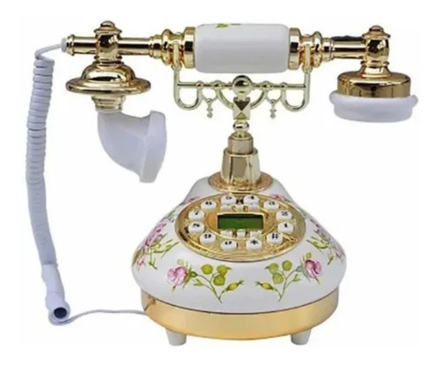 Teléfono Diseño Antiguo De Cerámica Con Rosas Diseño Ventage