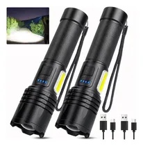 Comprar 2 U. Linternas Super Brillantes 990000 Lúmenes Impermeable - Linterna Negro Luz Blanco