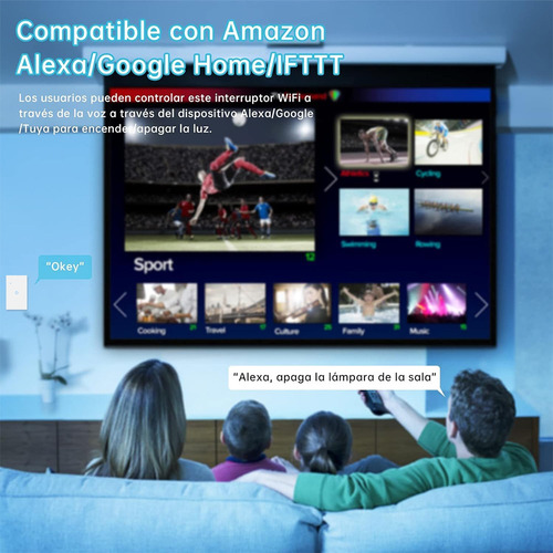 Interruptor Luz Pared Inteligente Wifi 1 Vías Con Neutro