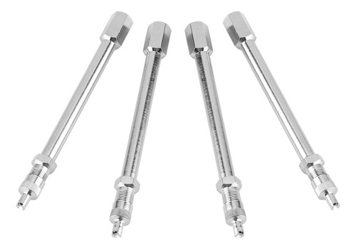 4 Adaptadores Cromados De 100 Mm Para Válvula De Neumático.