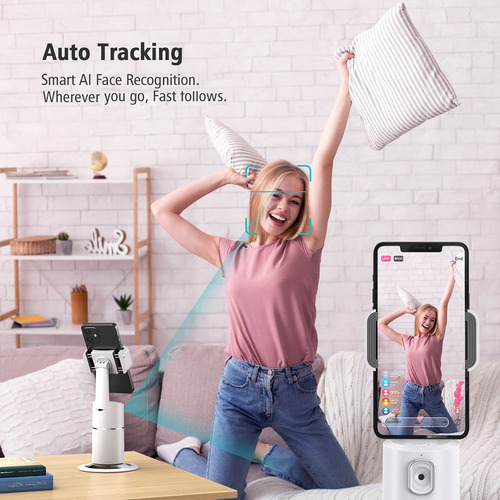 Auto Face Tracking Phone Holder Camrola Pink Rechargeable