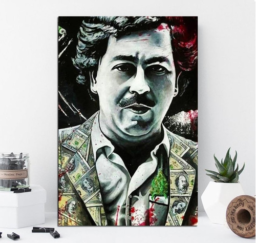 Cuadro 30x45cm Pablo Escobar Dolar Pop Art Patron Mal