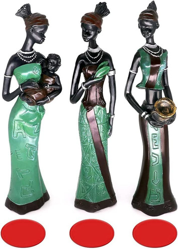 Paquete De 3 Figuras De Estatuas Africanas, 7.5 Pulgada...