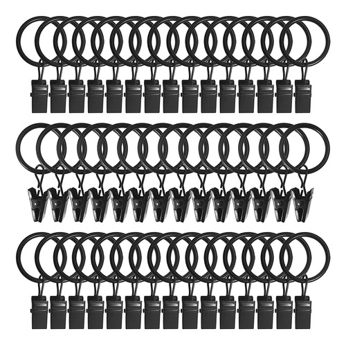 50pcs 38mm Anillos De Cortina De Metal Con Ganchos De Clips