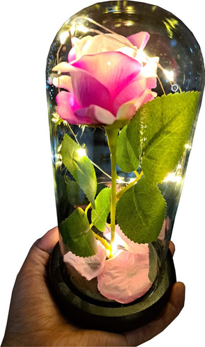Rosa Eterna, Cúpula, Adorno Similar Rosa Real, 3 Colores Led