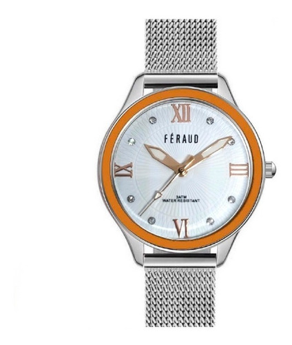 Reloj Feraud Mujer Malla Tejida Piedras Clasic Vintage F5548