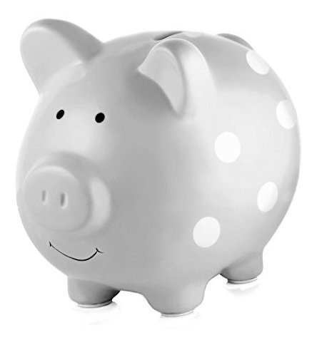 Pearhead Cerámica Piggy Bank, Baby Girl Nursery Jpjwu