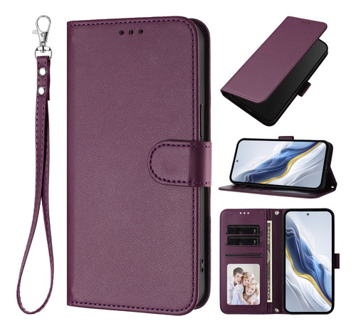 Funda De Teléfono Con Tapa Tipo Cartera Para Zte Nubia Music 2 Series, Color Violeta
