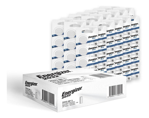 Pila Boton Energizer 2032 Litio Tira 100 Unidades