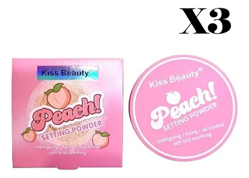 Polvo Suelto Matificante Traslucido Peach Kiss Beauty