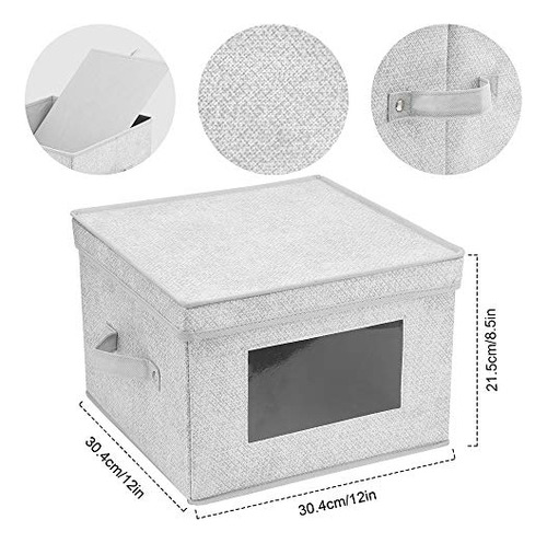 Contenedores De Tela Con Tapas, 12 X 12 X 8,5 Pulgadas, Caja