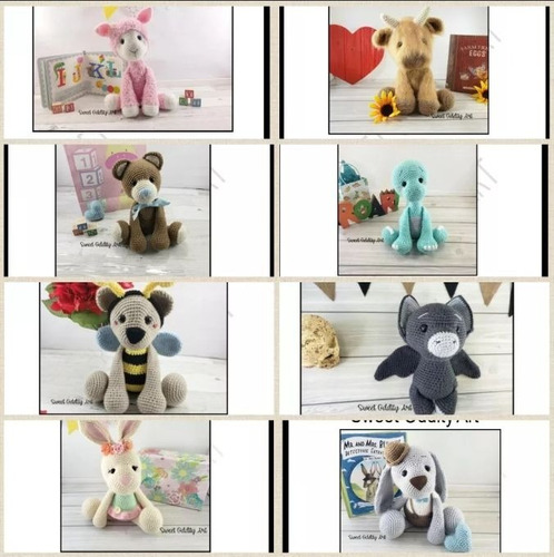 Pack 80 Patrones Animales Amigurumis Muñecos Crochet Ingles