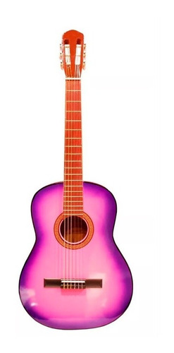 Guitarra Criolla Clasica Con Funda Color Rosa 