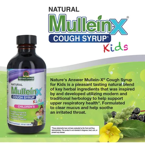 Jarabe Para La Tos Mullein X Kids 120 Ml Alivia Tos Limpia M